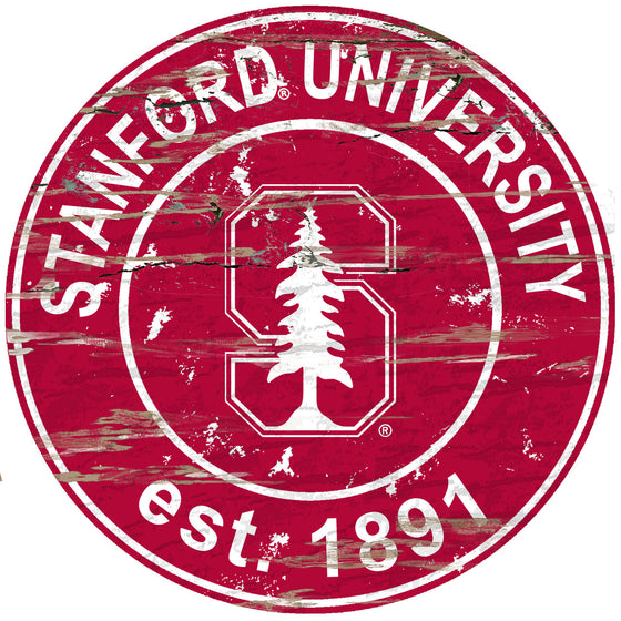 Stanford Cardinal Wood Sign - 24" Round - Special Order