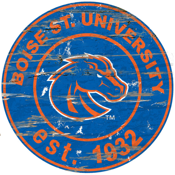 Boise State Broncos Wood Sign - 24" Round - Special Order