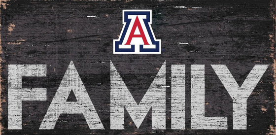 Arizona Wildcats Sign Wood 12x6 Family Design - Special Order