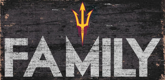 Arizona State Sun Devils Sign Wood 12x6 Family Design - Special Order