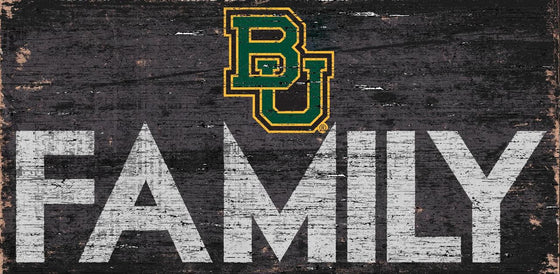 Baylor Bears Sign Wood 12x6 Family Design - Special Order