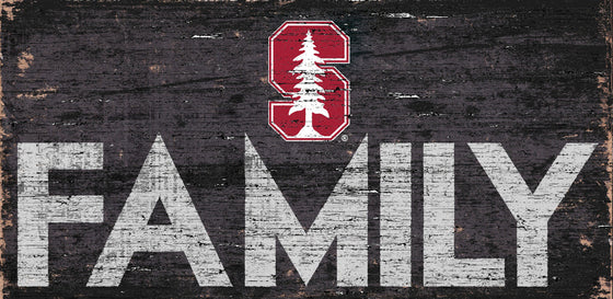 Stanford Cardinal Sign Wood 12x6 Family Design - Special Order