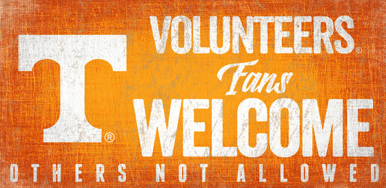 Tennessee Volunteers Sign Wood 12x6 Fans Welcome Design - Special Order