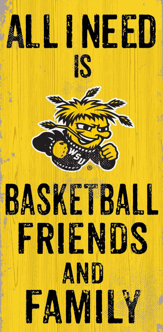 Wichita State Shockers Sign Wood 6x12 Football Friends and Family Design Color - Special Order