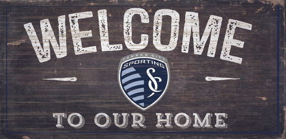 Sporting Kansas City Sign Wood 6x12 Welcome To Our Home Design - Special Order