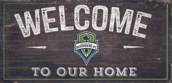 Seattle Sounders Sign Wood 6x12 Welcome To Our Home Design - Special Order