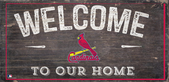 St. Louis Cardinals Sign Wood 6x12 Welcome To Our Home Design - Special Order