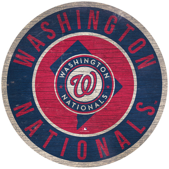 Washington Nationals Sign Wood 12 Inch Round State Design Special Order