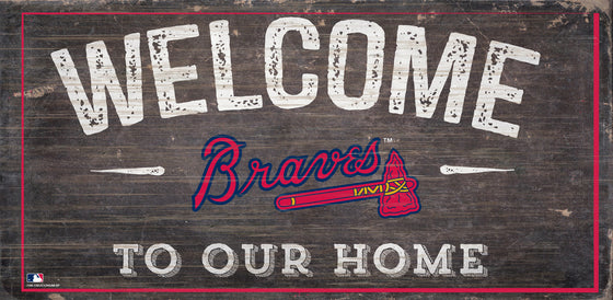 Atlanta Braves Sign Wood 6x12 Welcome To Our Home Design - Special Order