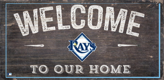 Tampa Bay Rays Sign Wood 6x12 Welcome To Our Home Design - Special Order