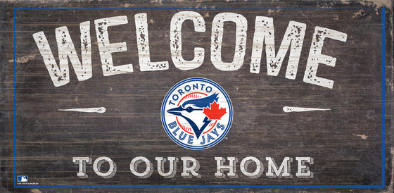 Toronto Blue Jays Sign Wood 6x12 Welcome To Our Home Design - Special Order