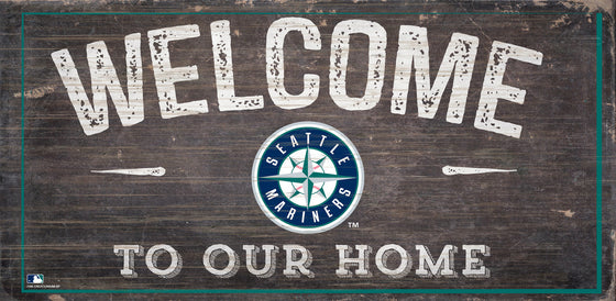 Seattle Mariners Sign Wood 6x12 Welcome To Our Home Design - Special Order