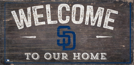 San Diego Padres Sign Wood 6x12 Welcome To Our Home Design - Special Order