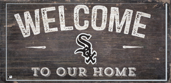 Chicago White Sox Sign Wood 6x12 Welcome To Our Home Design - Special Order