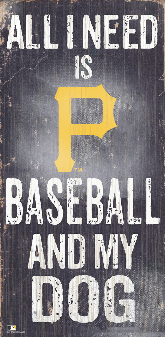 Pittsburgh Pirates Sign Wood 6x12 Baseball and Dog Design Special Order