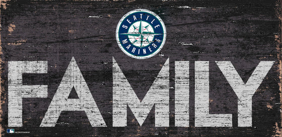 Seattle Mariners Sign Wood 12x6 Family Design - Special Order