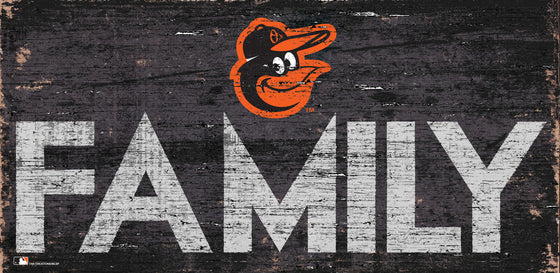 Baltimore Orioles Sign Wood 12x6 Family Design - Special Order