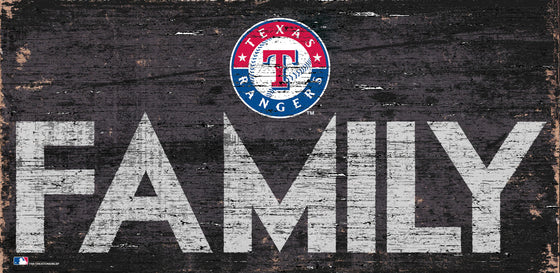 Texas Rangers Sign Wood 12x6 Family Design - Special Order