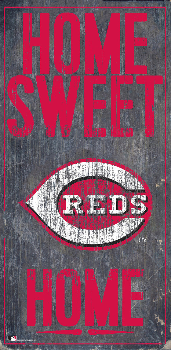 Cincinnati Reds Sign Wood 6x12 Home Sweet Home Design Special Order