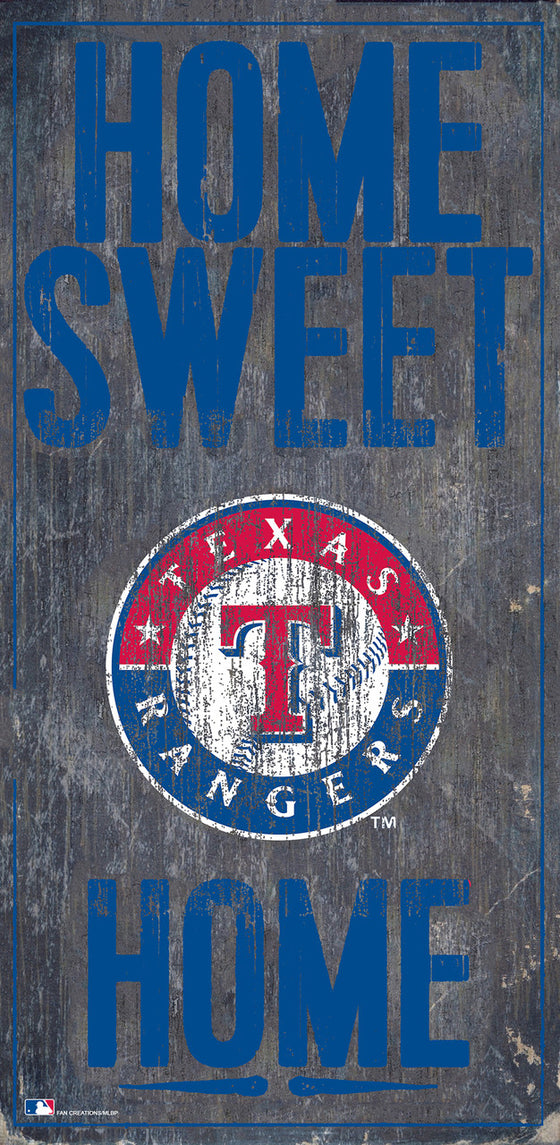 Texas Rangers Sign Wood 6x12 Home Sweet Home Design Special Order