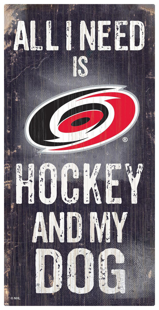 Carolina Hurricanes Sign Wood 6x12 Hockey and Dog Design Special Order