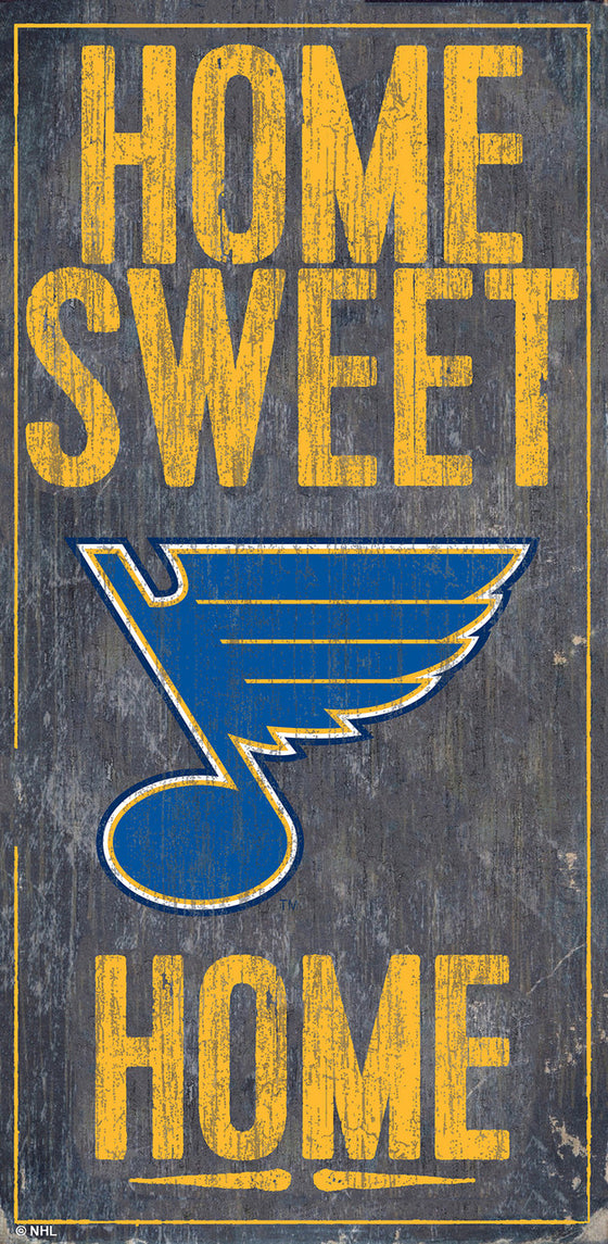 St.Louis Blues Sign Wood 6x12 Home Sweet Home Design Special Order