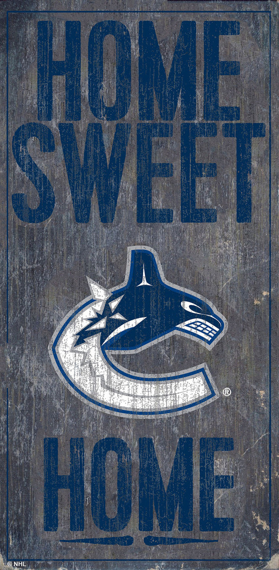 Vancouver Canucks Sign Wood 6x12 Home Sweet Home Design Special Order