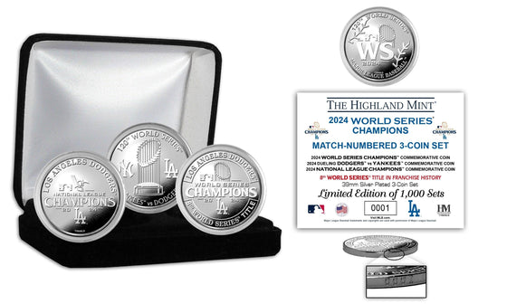 LA Dodgers 2024 World Series Champions Silver 3 Coin Season Set