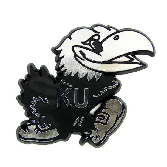 Kansas Jayhawks Auto Emblem - Silver