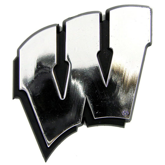 Wisconsin Badgers Auto Emblem - Silver