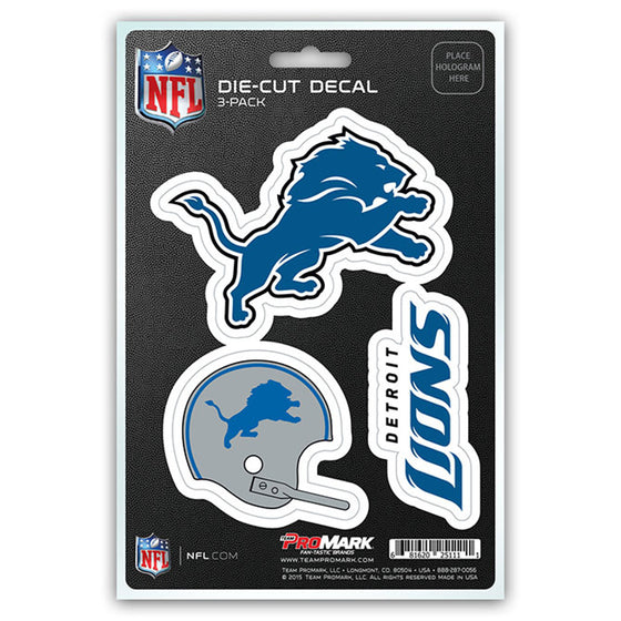 Detroit Lions Decal Die Cut Team 3 Pack