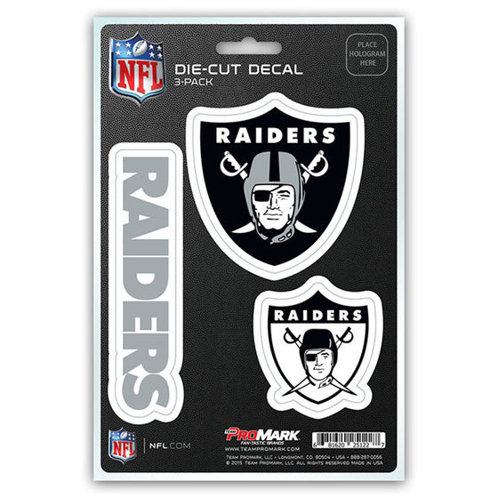 Las Vegas Raiders Decal Die Cut Team 3 Pack