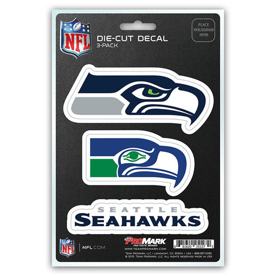 Seattle Seahawks Decal Die Cut Team 3 Pack