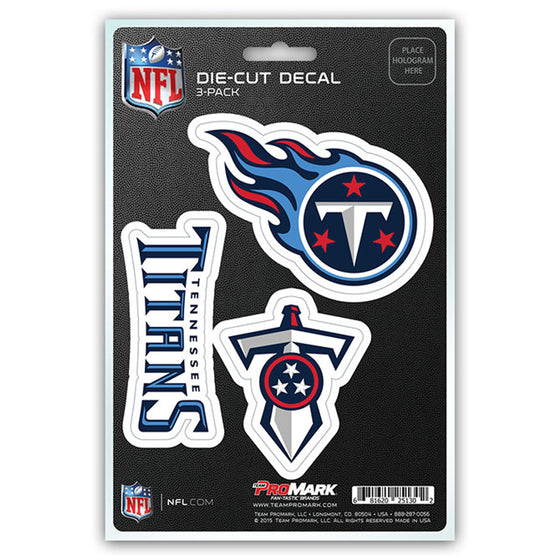 Tennessee Titans Decal Die Cut Team 3 Pack