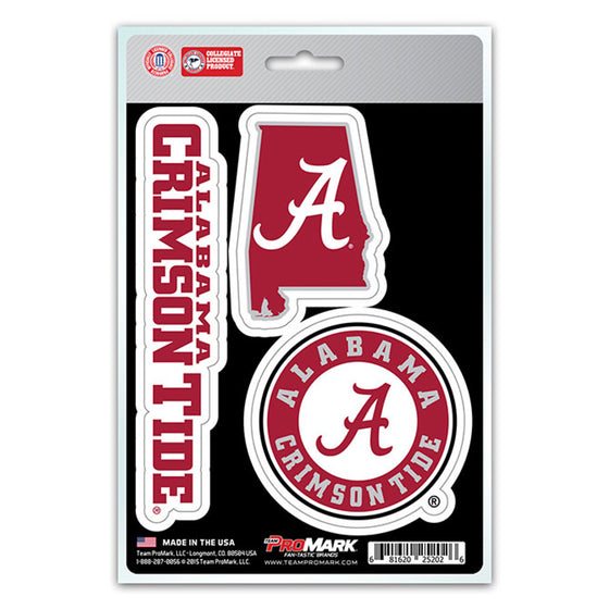 Alabama Crimson Tide Decal Die Cut Team 3 Pack