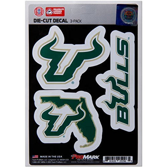 South Florida Bulls Decal Die Cut Team 3 Pack