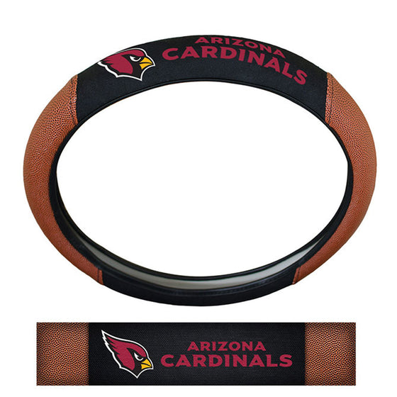 Arizona Cardinals Steering Wheel Cover Premium Pigskin Style - Special Order