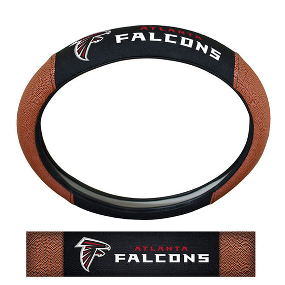 Atlanta Falcons Steering Wheel Cover Premium Pigskin Style - Special Order