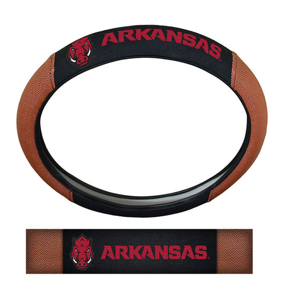 Arkansas Razarbacks Steering Wheel Cover - Premium Pigskin - Special Order