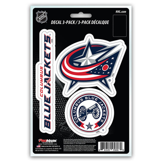 Columbus Blue Jackets Decal Die Cut Team 3 Pack