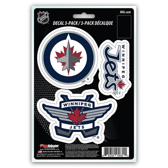 Winnipeg Jets Decal Die Cut Team 3 Pack - Special Order