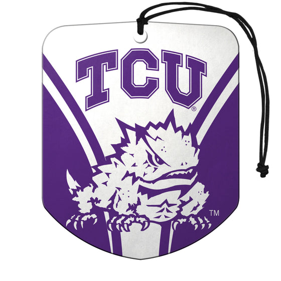 TCU Horned Frogs Air Freshener Shield Design 2 Pack - Special Order