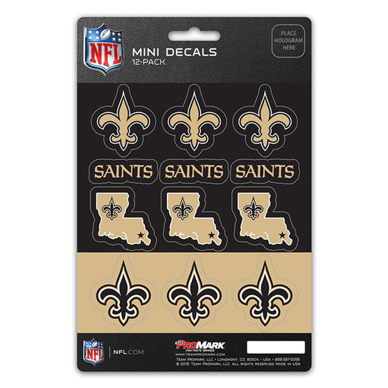 New Orleans Saints Decal Set Mini 12 Pack