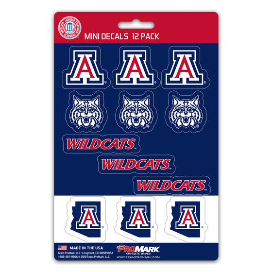 Arizona Wildcats Decal Set Mini 12 Pack Special Order