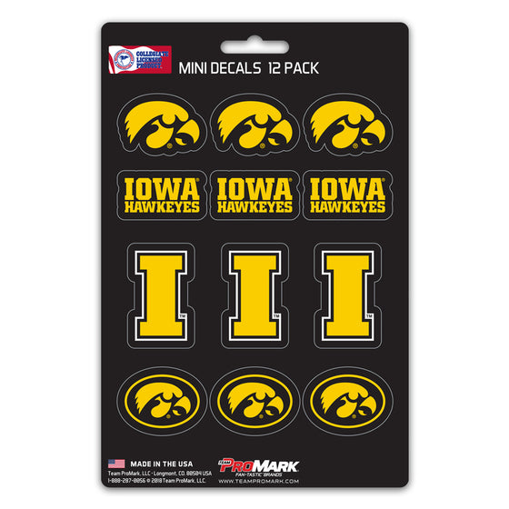 Iowa Hawkeyes Decal Set Mini 12 Pack