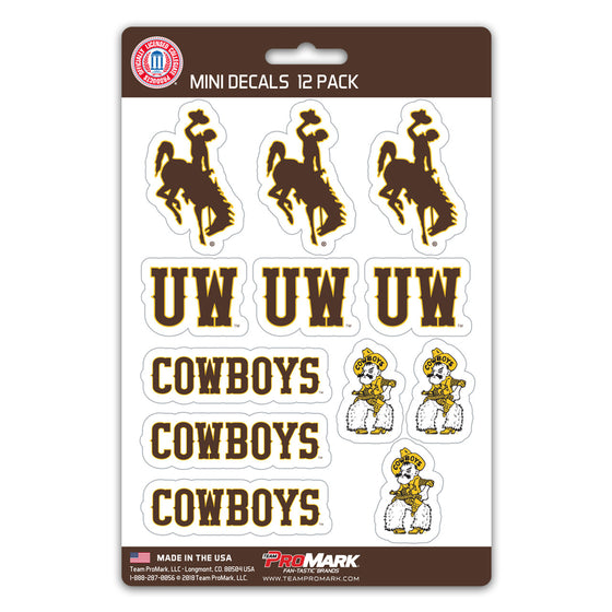 Wyoming Cowboys Decal Set Mini 12 Pack - Special Order