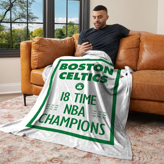 Northwest NBA Boston Celtics NBA Champions 2024 Silk Touch Throw Blanket, 50" x 60", Lucky