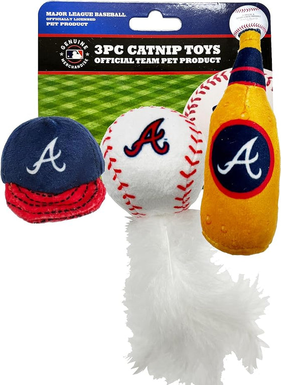 Atlanta Braves 3 Pc Cat Nip Toy Set