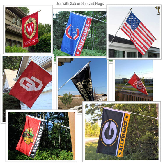 College Flags & Banners Co. WSU Raiders New Logo Flag and Pole Bracket Mount Bundle