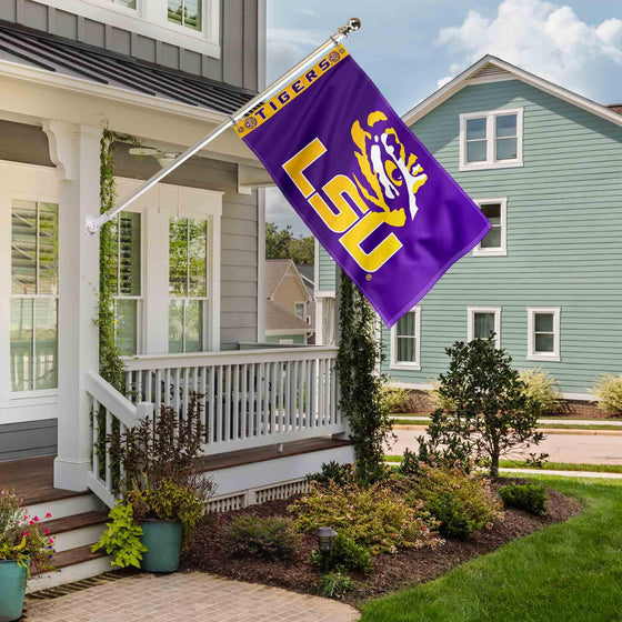 College Flags & Banners Co. Louisiana State LSU Tigers Printed Header 3x5 Foot Banner Flag